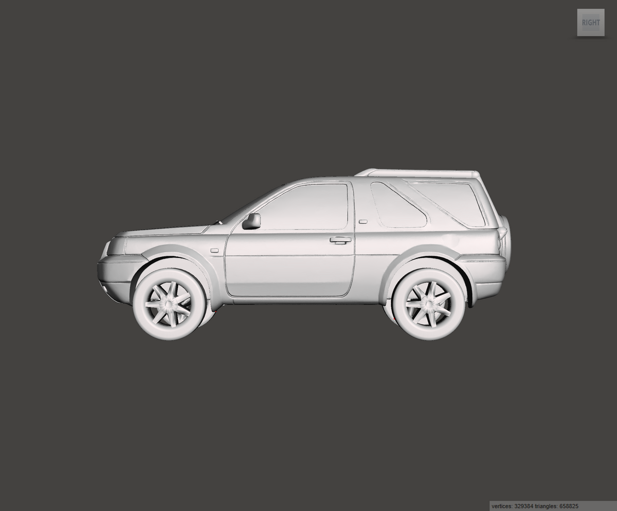 3D Printed Resin Model of Land Rover Feeelander Mk1 3door 2002