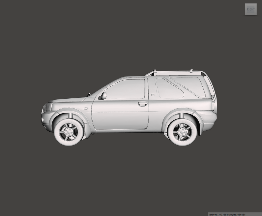 3D Printed Resin Model of Land Rover Freelander Mk1 3door Facelift 2006