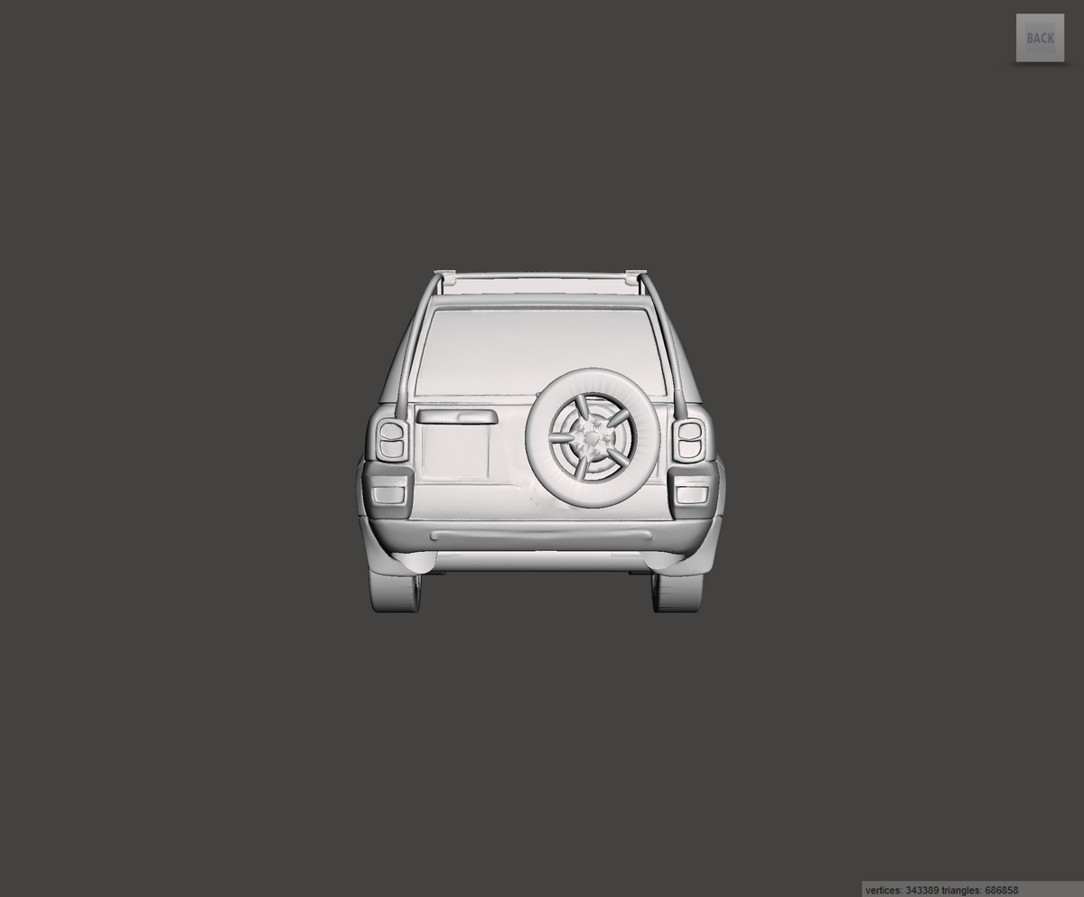 3D Printed Resin Model of Land Rover Freelander Mk1 3door Facelift 2006