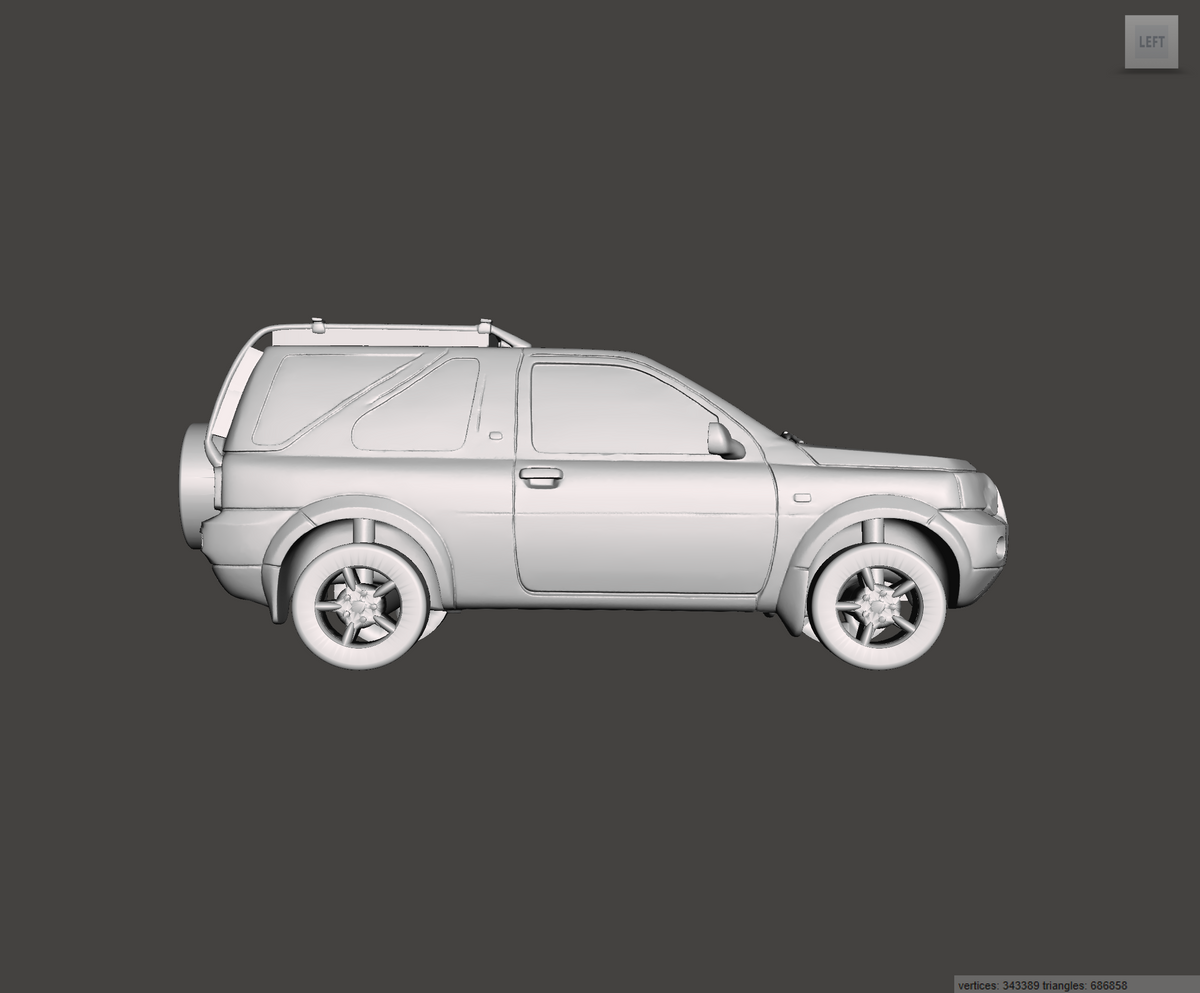 3D Printed Resin Model of Land Rover Freelander Mk1 3door Facelift 2006